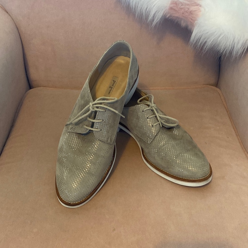 Stylish Paul Green Lace-Up Oxfords w/ Metallic Accents - Size 10